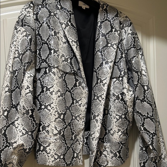 LPA Black and White Snake Print Bomber Jacket - Picture 1 of 6
